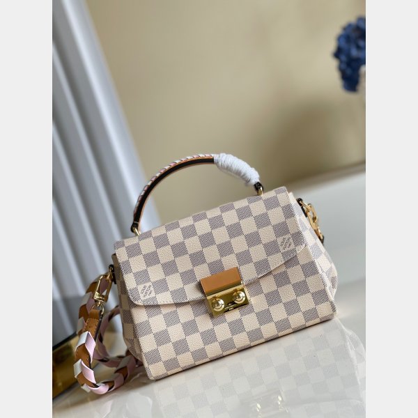 Replica Louis Vuitton LV Croisette N50053 Damier Azur with Pink